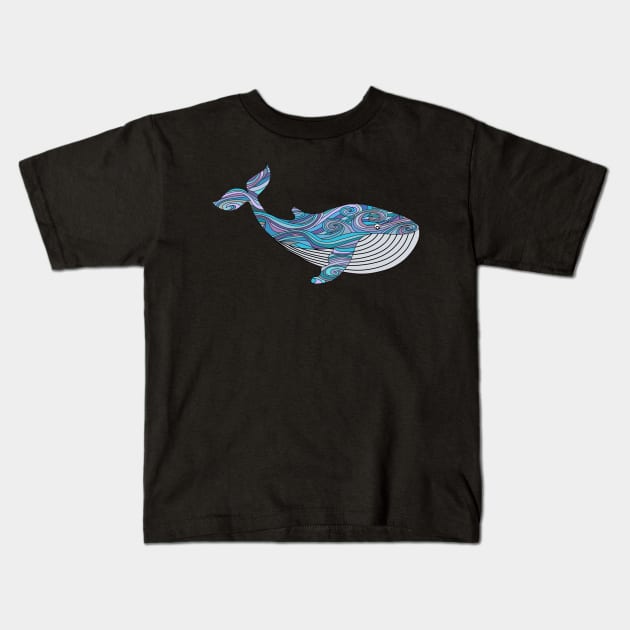 Whale Retro Groovy Kids T-Shirt by IndigoLark